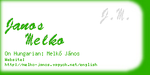 janos melko business card