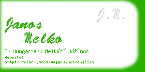 janos melko business card